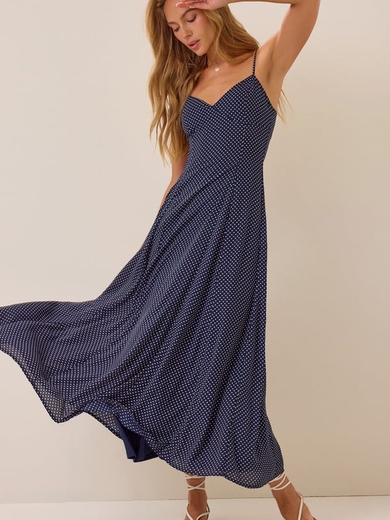 Altar'd State Dresses & Skirts - Altar’d State Navy Polka dot dress